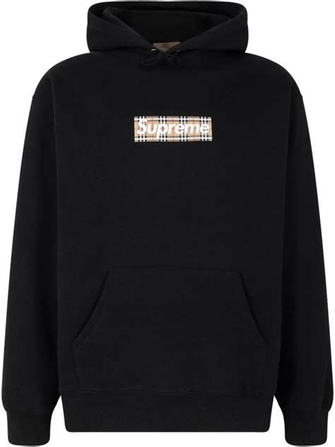 supreme burberry hoodie for sale